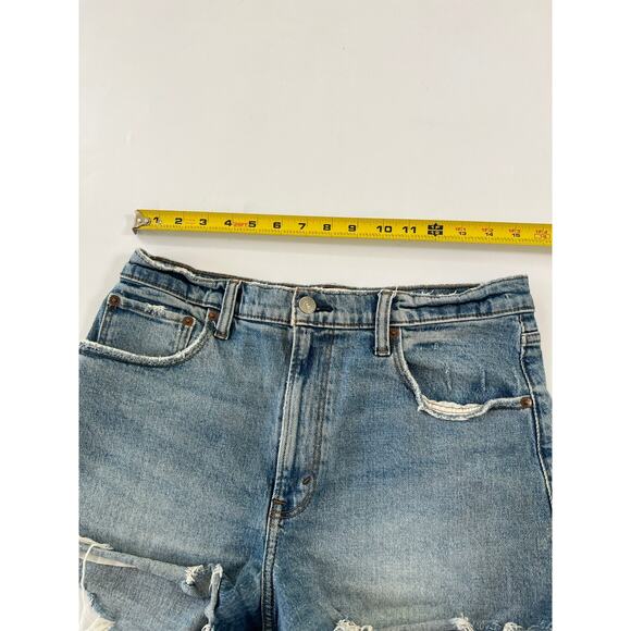 Abercrombie & Fitch High Rise Cutoff Blue Denim Shorts Womens Size 30 - Picture 6 of 13